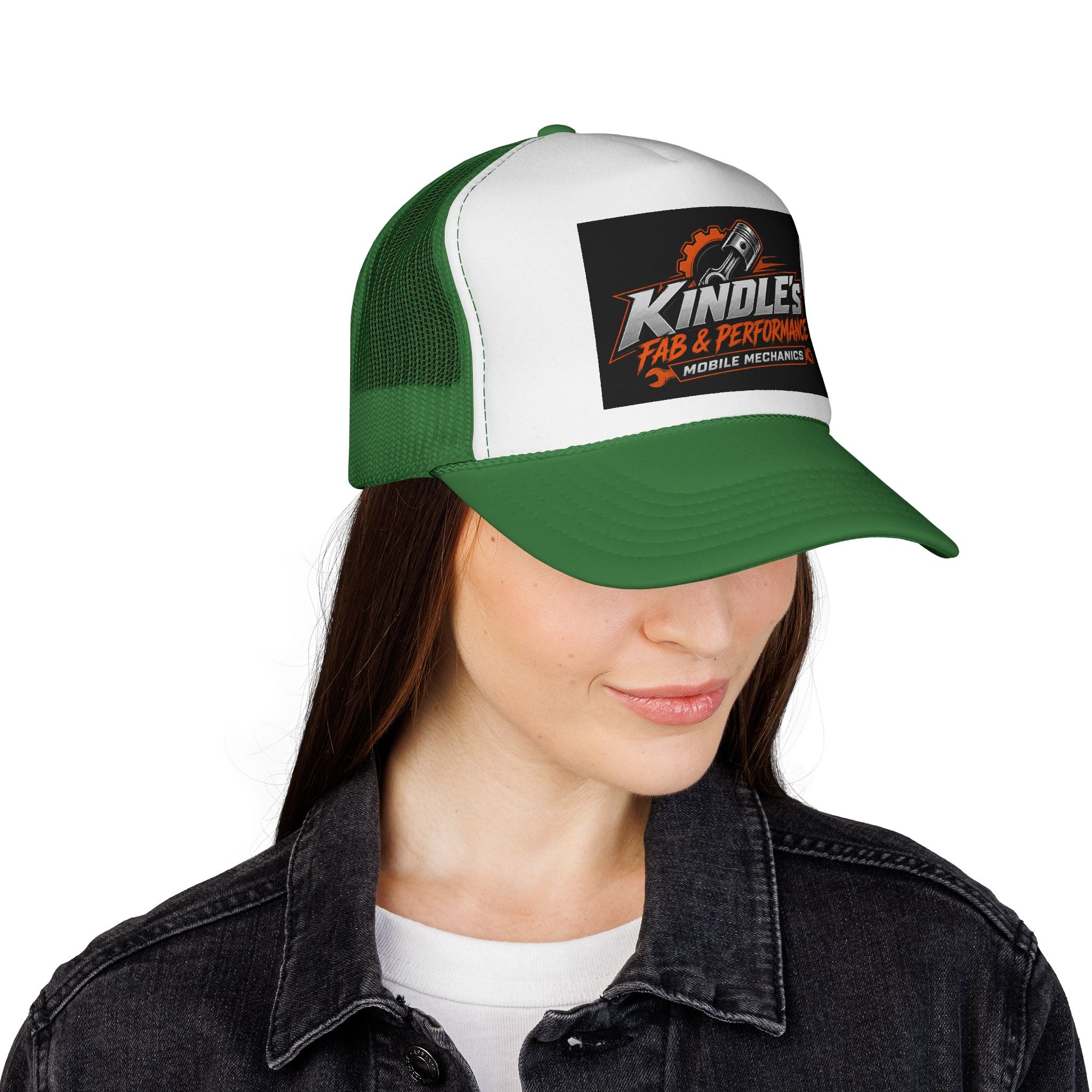 Kindle's Fab & Performance Trucker Cap — Mobile Mechanics Logo Hat