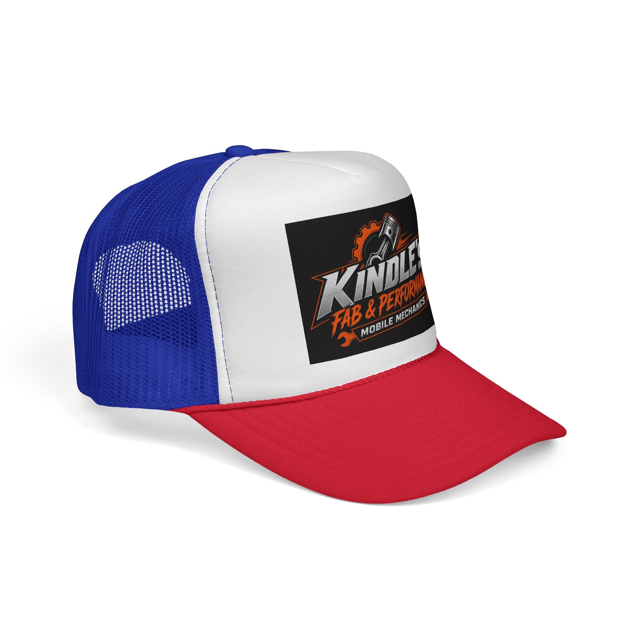 Kindle's Fab & Performance Trucker Cap — Mobile Mechanics Logo Hat