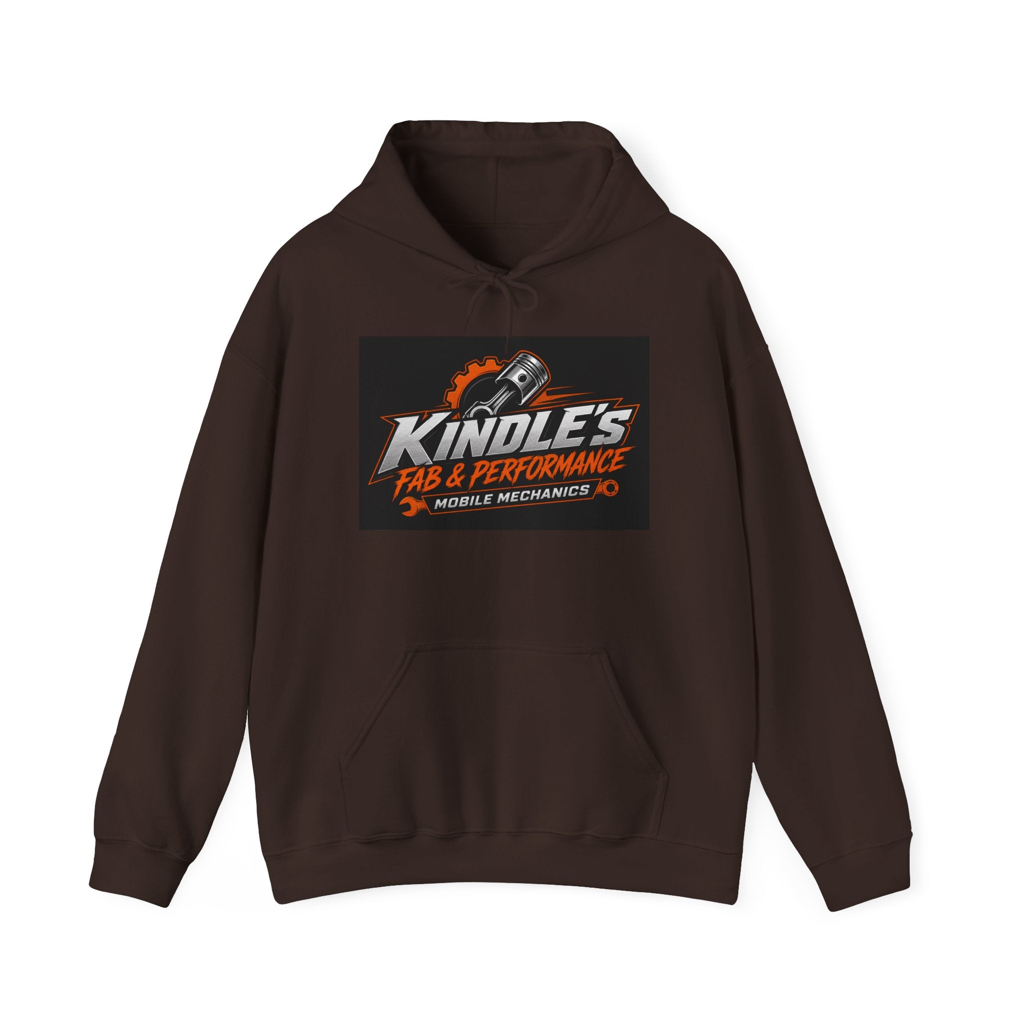 Mechanic Shop Hoodie — "Kindle's Fab & Performance" Logo Pullover
