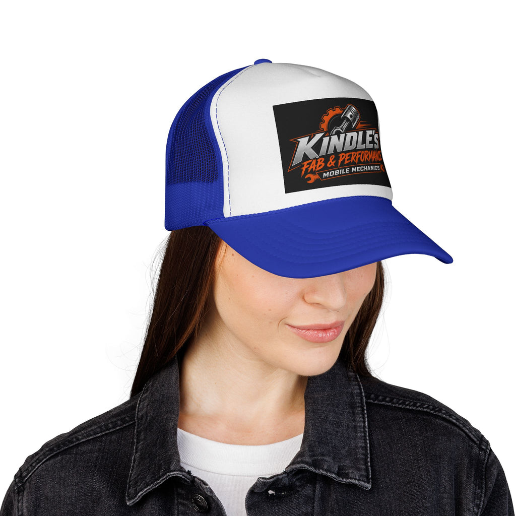 Kindle's Fab & Performance Trucker Cap — Mobile Mechanics Logo Hat