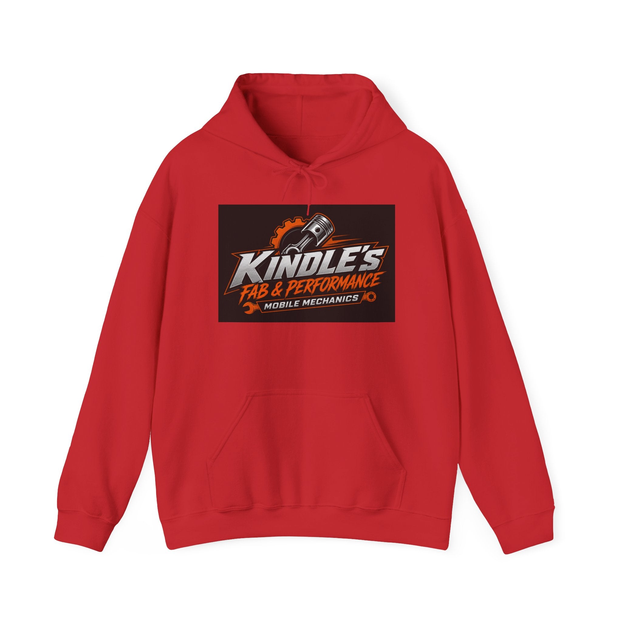Mechanic Shop Hoodie — "Kindle's Fab & Performance" Logo Pullover