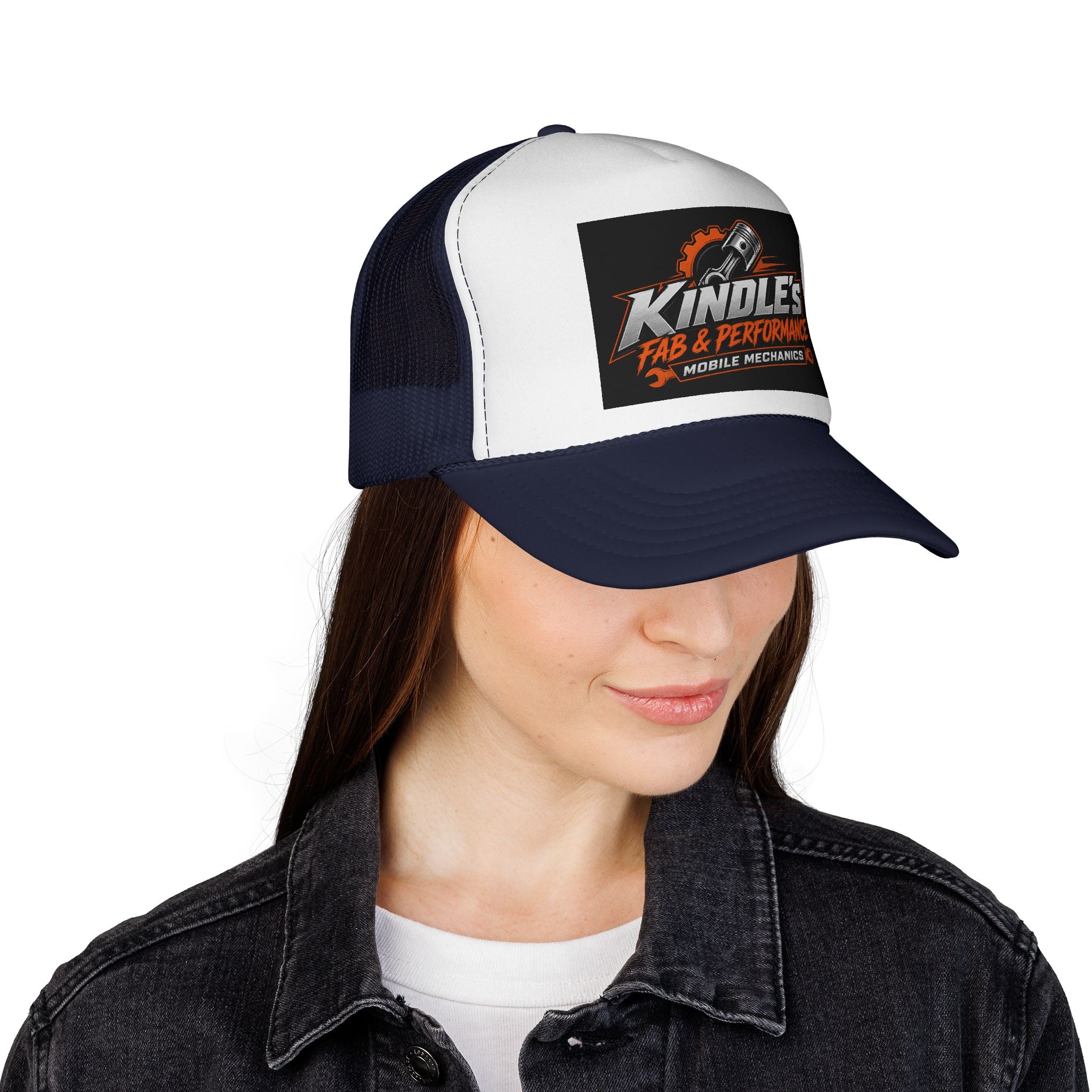 Kindle's Fab & Performance Trucker Cap — Mobile Mechanics Logo Hat
