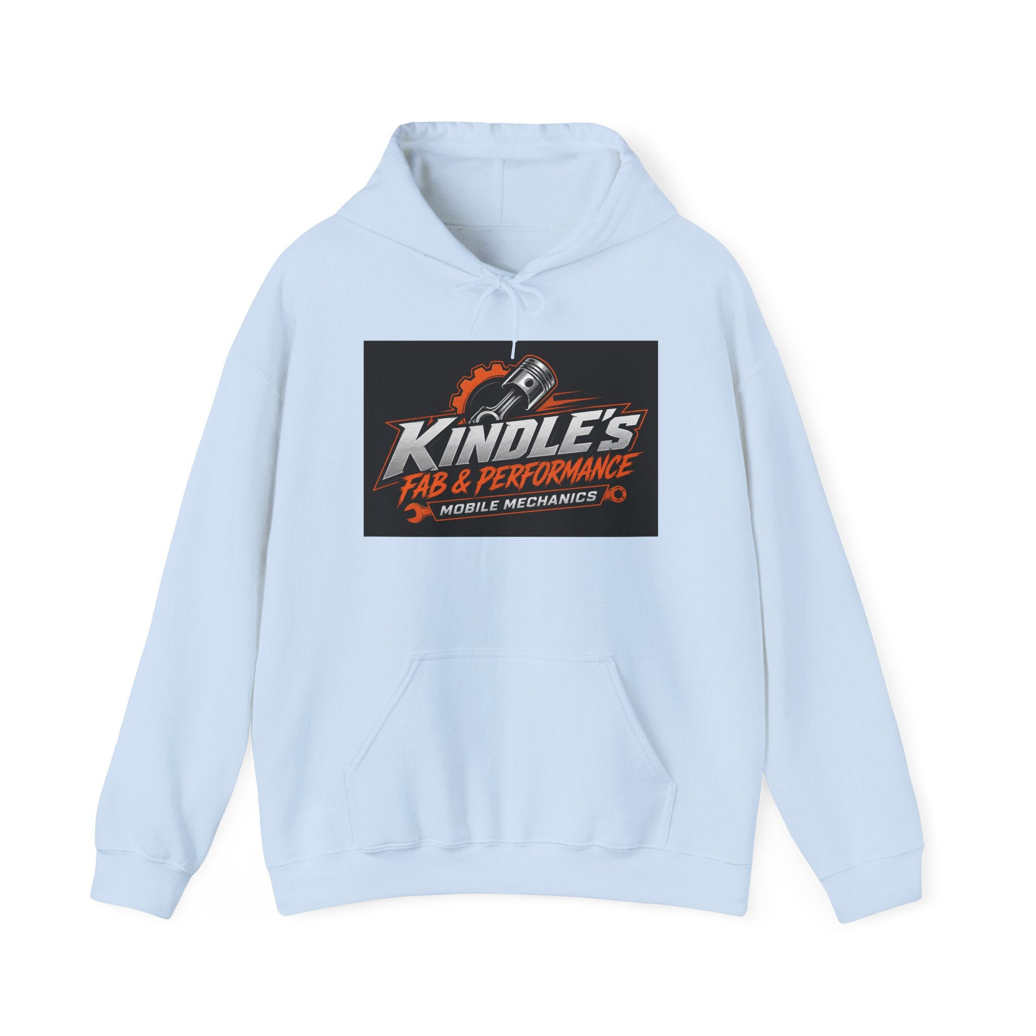 Mechanic Shop Hoodie — "Kindle's Fab & Performance" Logo Pullover