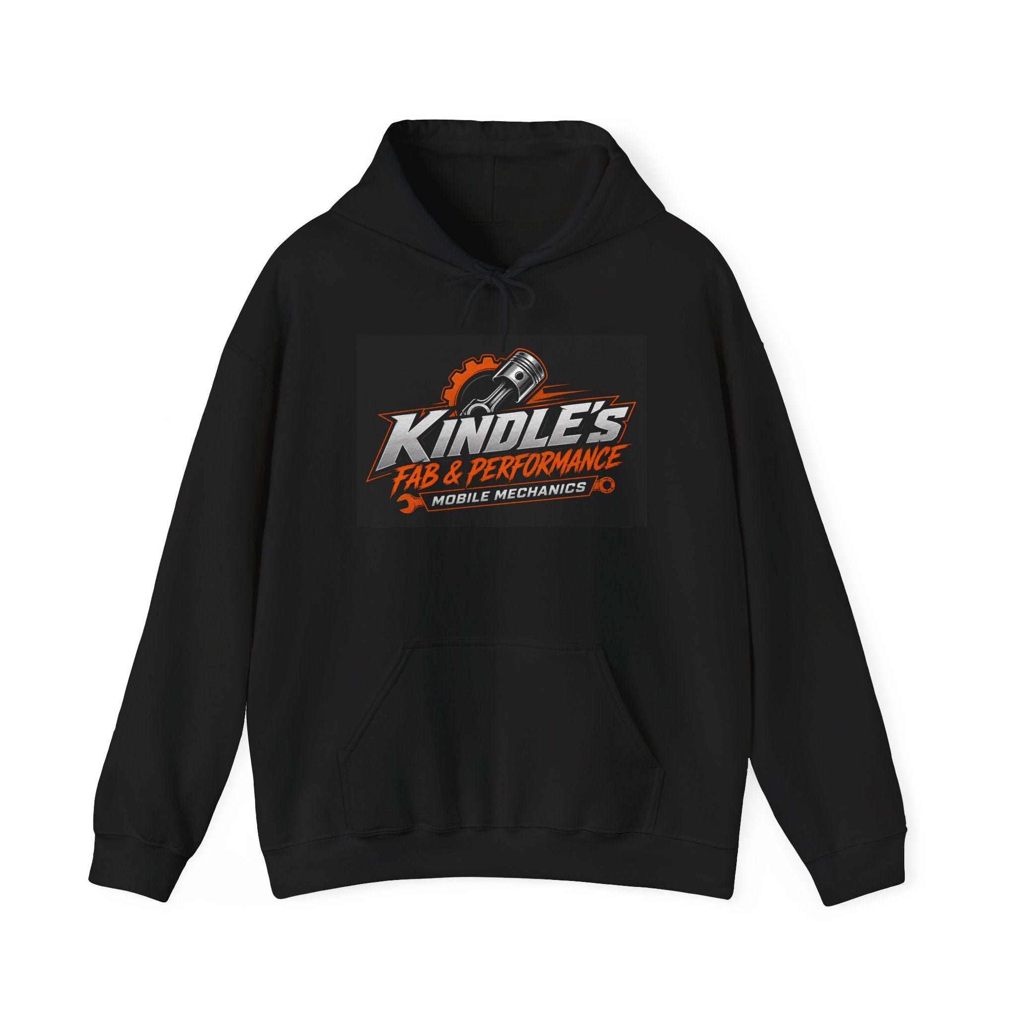 Mechanic Shop Hoodie — "Kindle's Fab & Performance" Logo Pullover