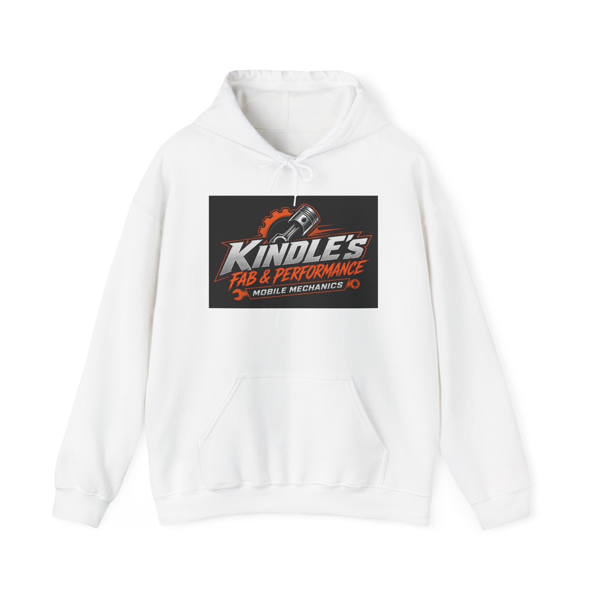 Mechanic Shop Hoodie — "Kindle's Fab & Performance" Logo Pullover
