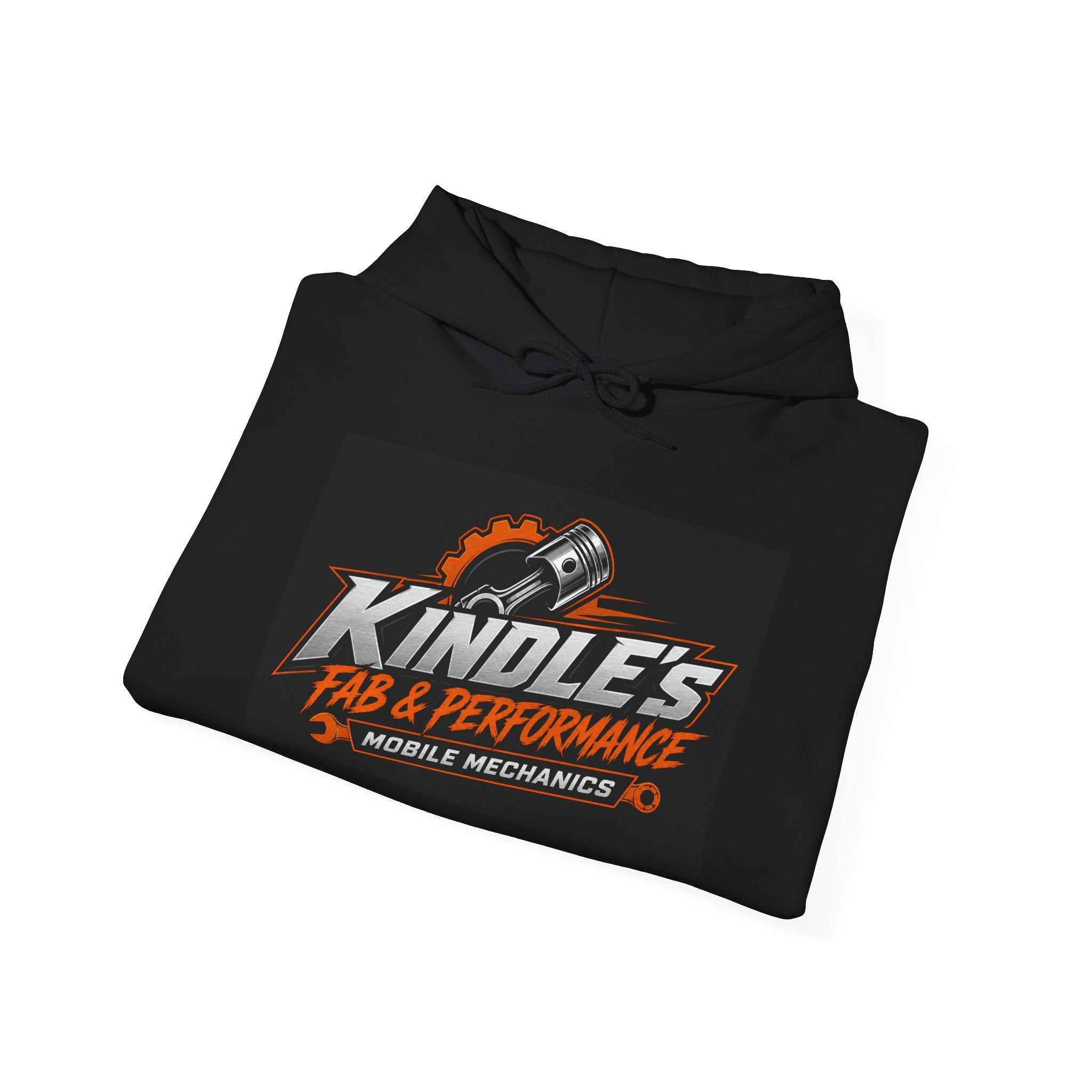 Mechanic Shop Hoodie — "Kindle's Fab & Performance" Logo Pullover