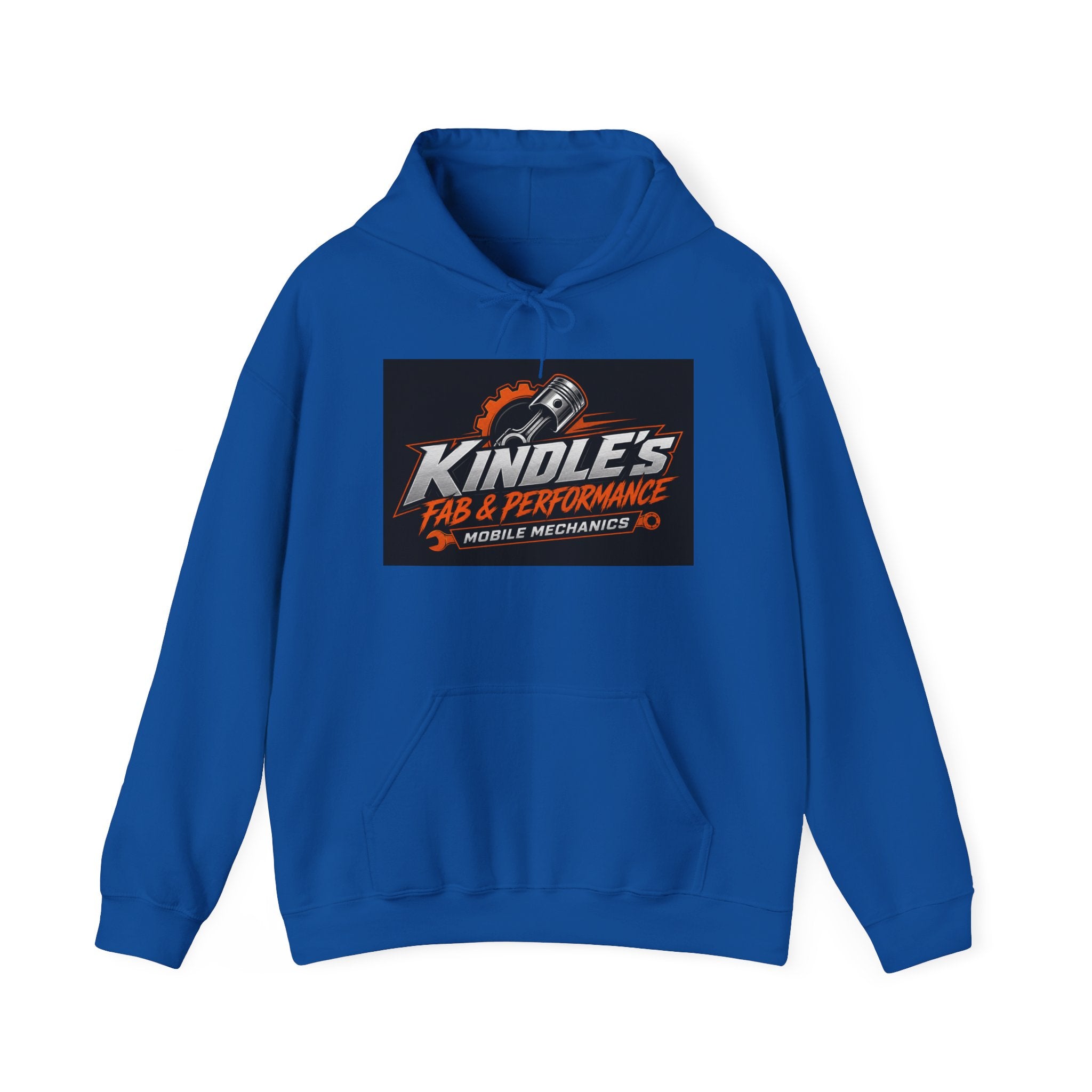 Mechanic Shop Hoodie — "Kindle's Fab & Performance" Logo Pullover